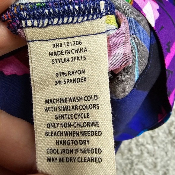 Soft Surroundings Mignon Top Womens Large Colorful Floral 3/4 Sleeve Tropical - Picture 6 of 11